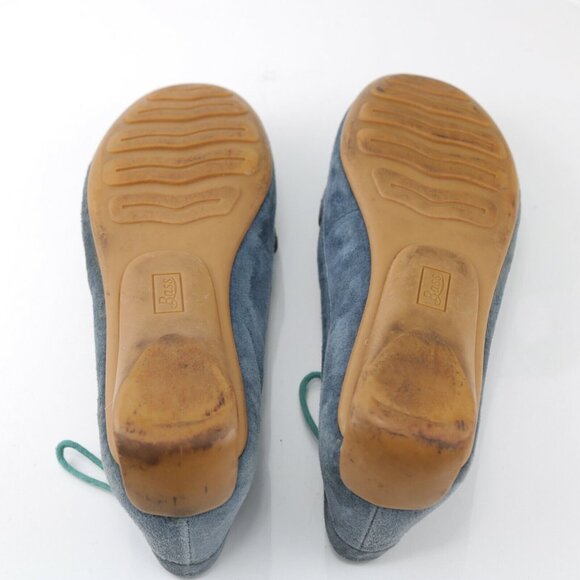GH Bass Womens Bonnie Flat Size 9.5 Blue Suede Moccasin Moc Toe Tasseled Shoe - Picture 8 of 11